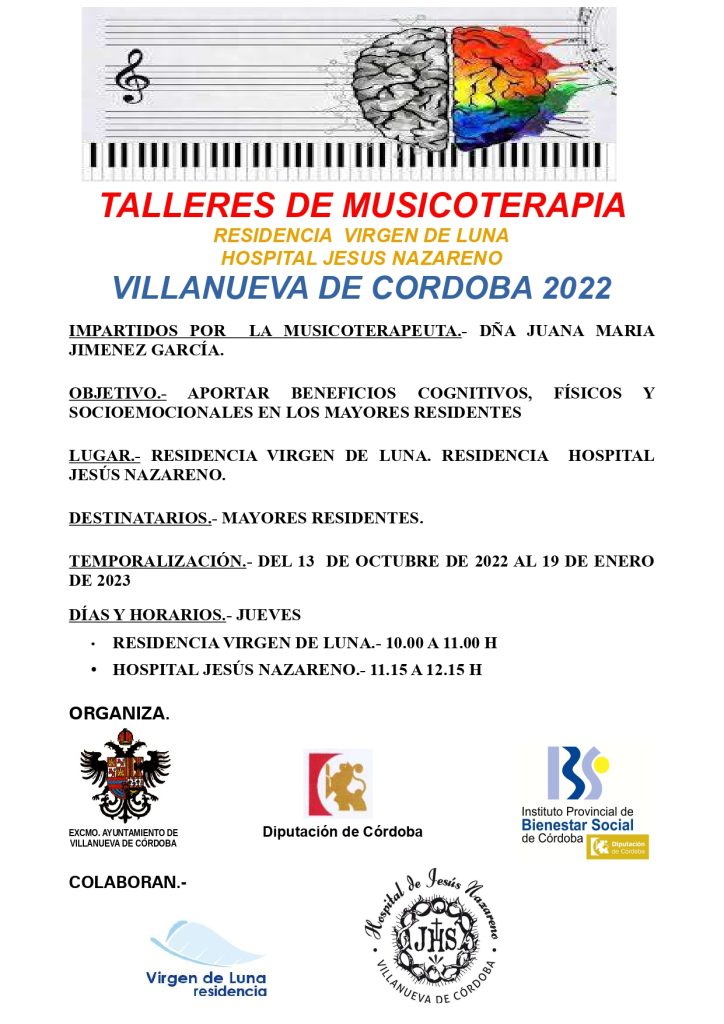 TALLER DE MUSICOTERAPIA PARA MAYORES RESIDENTES