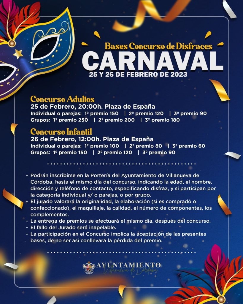 Bases de participación Concursos Carnaval 2023