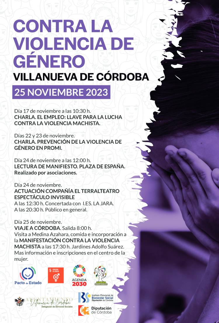 Contra la violencia de género. Actividades del 17 al 25 de noviembre